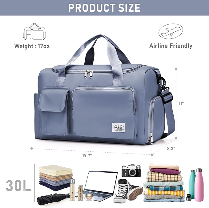 NPBAG Women Travel Duffel, Gym Workout Overnight Bag, Mommy Hospital Bag - Image 3