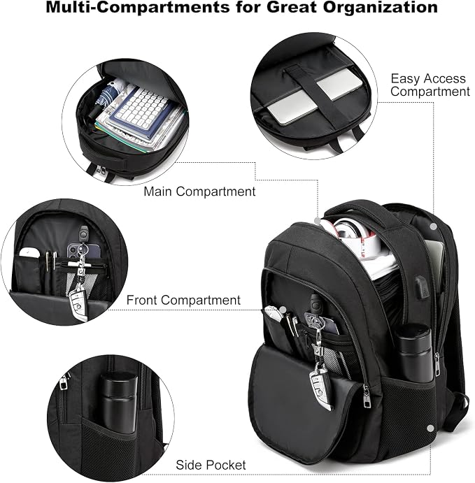 Backpack for Men and Women, School Backpacks for Teen Boys Girls, Water - Image 2