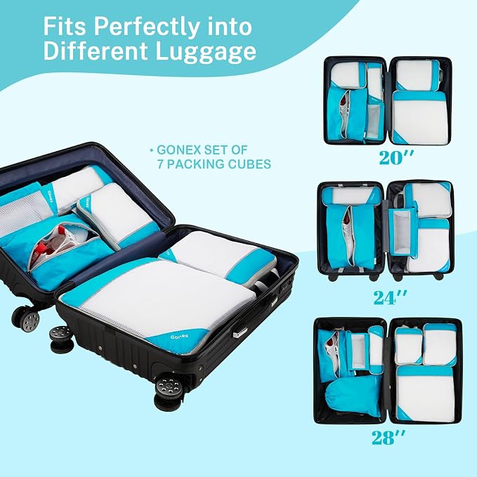 Compression Packing Cubes, Gonex Extensible Storage Mesh Bags Organizers - Image 5