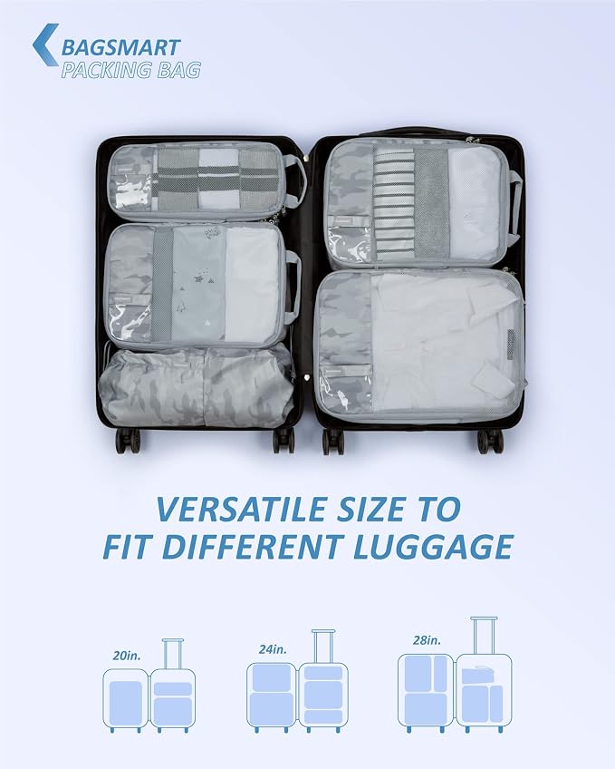 BAGSMART 6 Set /4 Set/2 Set Compression Packing Cubes - Image 3