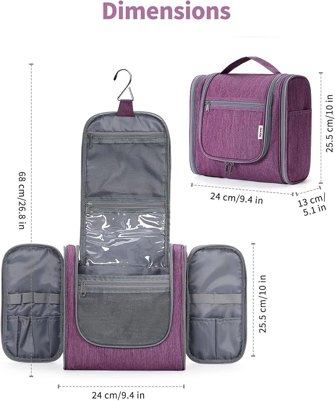 Hanging Toiletry Bag for Women Travel Makeup Bag Organizer Toiletries Bag for - Image 5