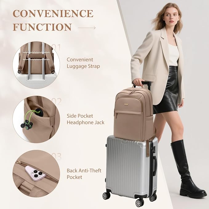 Travel Backpack for Women Personal Carry On Bag Business Weekender Hiking - Image 3