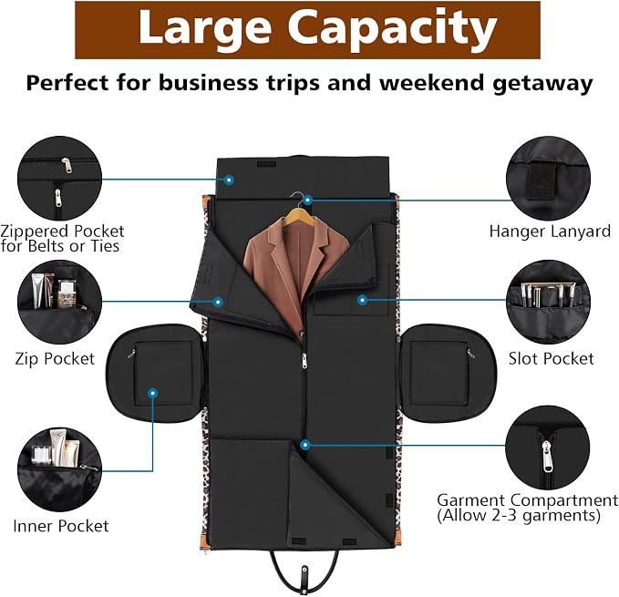 Garment Bag for Travel Convertible Carry On Garment Bag Large Travel Duffel - Image 4
