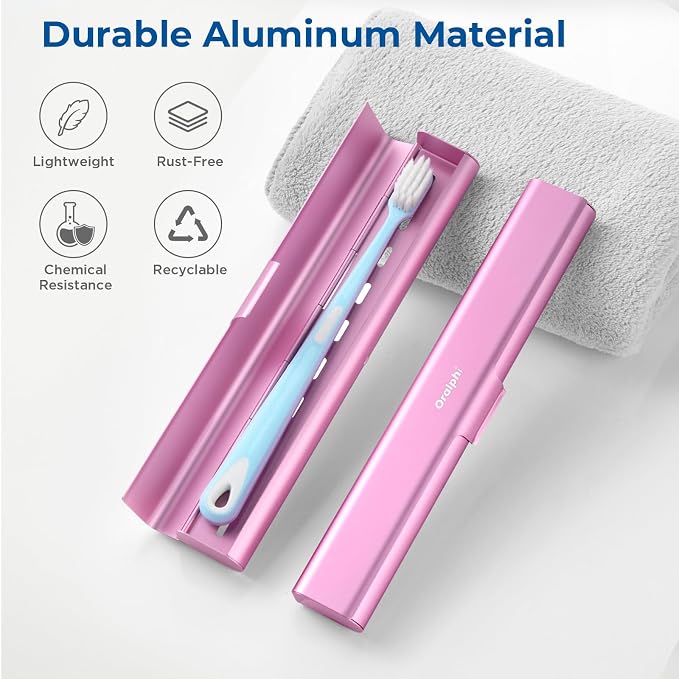 Aluminum Toothbrush Travel Case, Portable Travel Toothbrush Holder, Durable - Image 2
