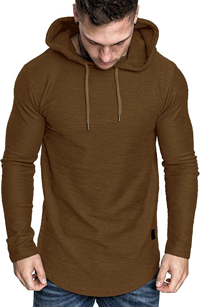 Lexiart Mens Fashion Athletic Hoodies Sport Sweatshirt Solid Color Fleece - Image 3