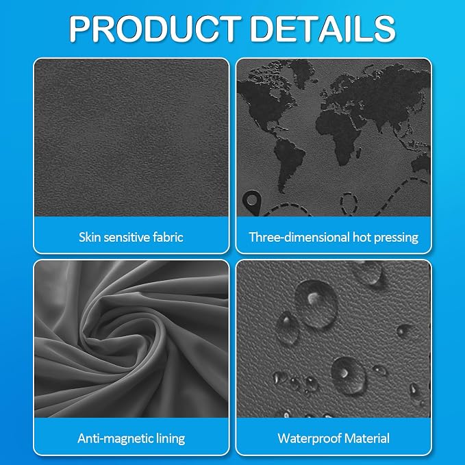 Passport Holders, RFID Blocking Credit Card Holder, PU Leather Vaccine Card - Image 4