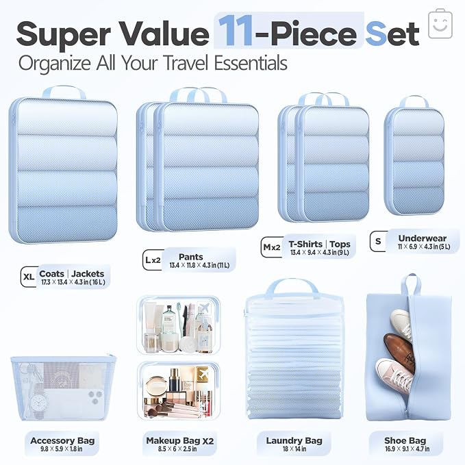 Veken 11 Set Compression Packing Cubes - Image 2