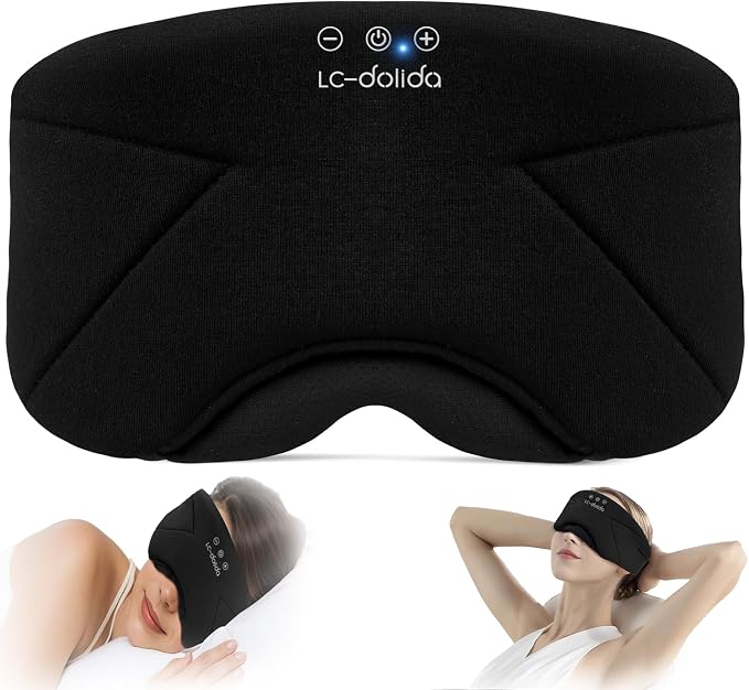 LC-dolida Sleep Mask with Headphones Bluetooth 5.4, Wireless Music Eye Mask by LC-dolida