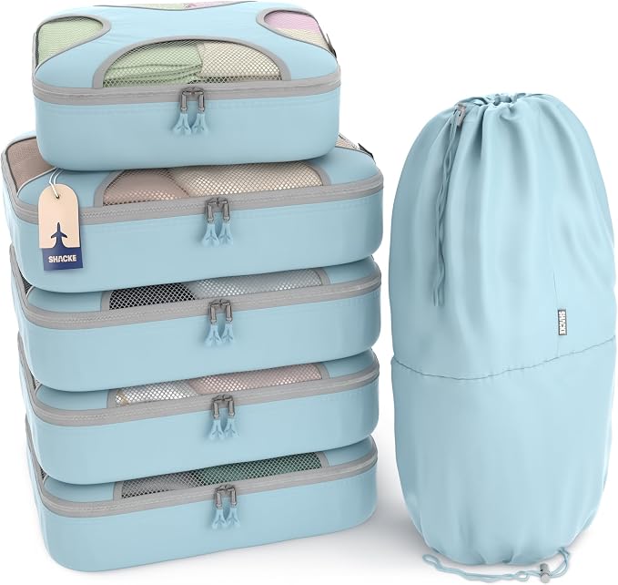 Shacke 6 Set Packing Cubes for Travel by Shacke