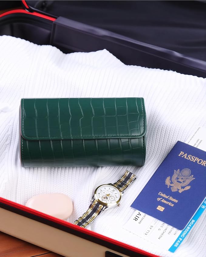 MR.OKAY 2 Watch Travel Case-Classic Leather Watch Case - Image 9
