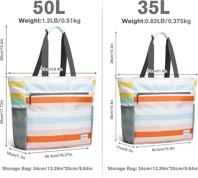 G4Free Beach Bag, Waterproof Sandproof Beach Tote Bag, Large Capacity Foldable - Image 6