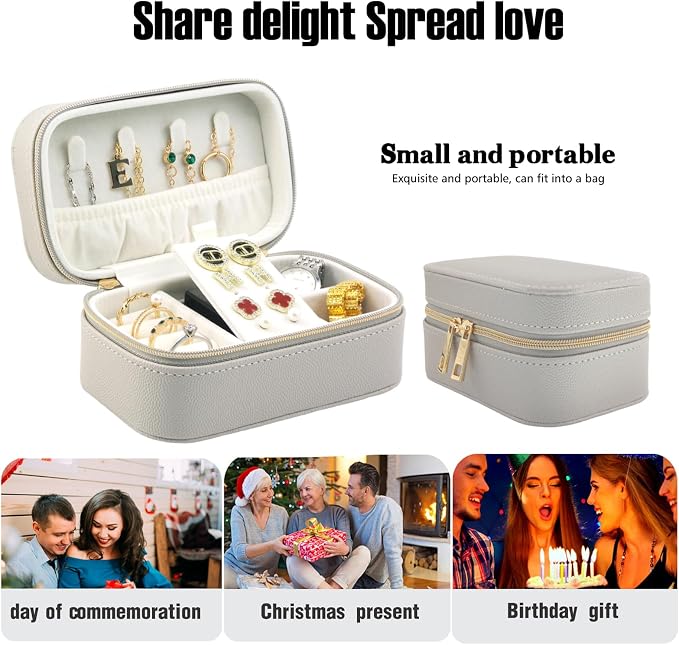 Travel Jewelry Case Bulk Of 4 For Women Weekend Trips, PU Leather Compact - Image 7