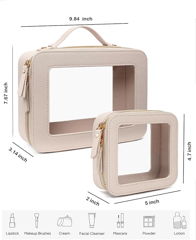 Clear Makeup Bag Small, TSA Approved Portable Toiletry Bag - Image 5
