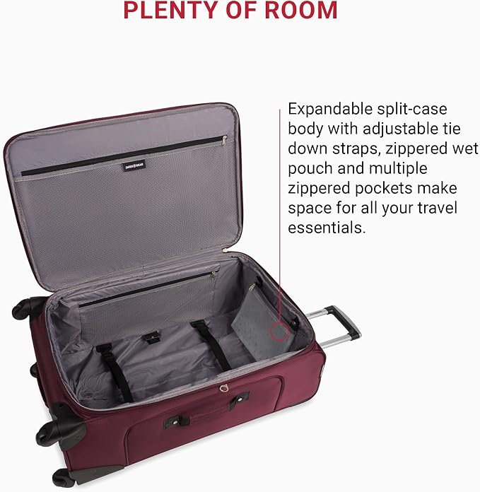 SwissGear Sion Softside Expandable Luggage – Large Checked Suitcase - Image 5