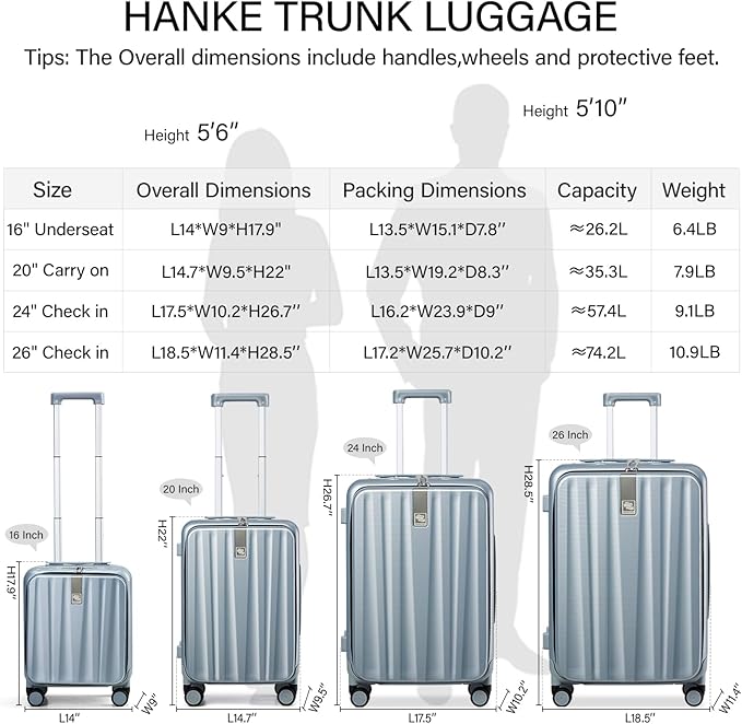 Hanke 16 Inch Underseat Carry On Suitcases - Image 3