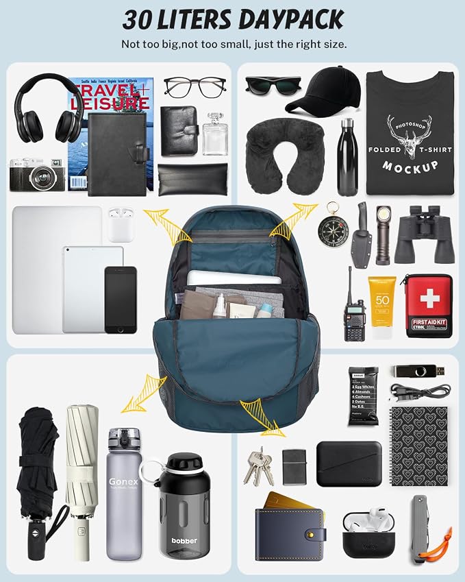 Gonex 30L Ultra Lightweight Packable Backpack, Handy Foldable Daypack - Image 2