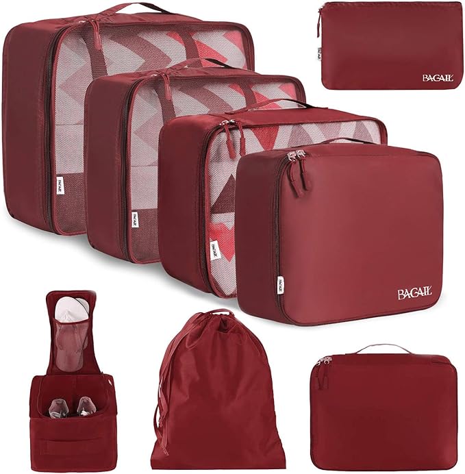 BAGAIL 8 Set Packing Cubes Luggage Packing Organizers by BAGAIL