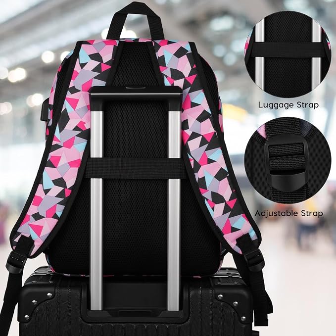 Unisex School Backpack Leaves, Casual Bookbag Adults and Teens Schoolbag - Image 5