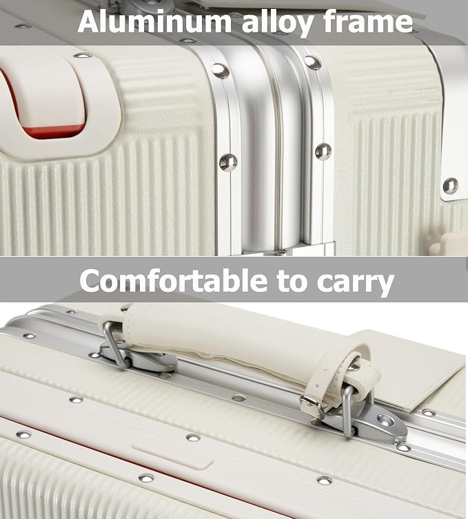 feilario 20'' Aluminum Frame Wide Handle PC Hardside Carry On Luggage - Image 6