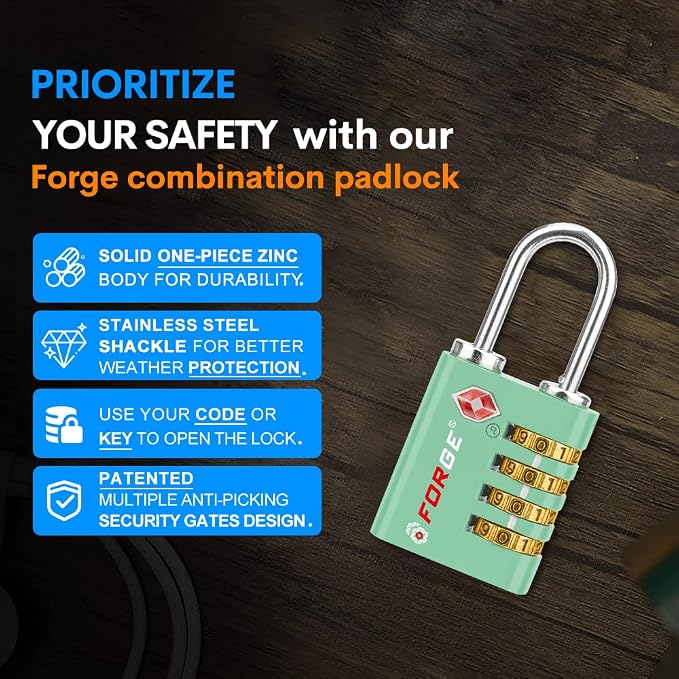 Forge Dual-Opening: Key or Combination Access Lock, TSA Approved Locks - Image 6