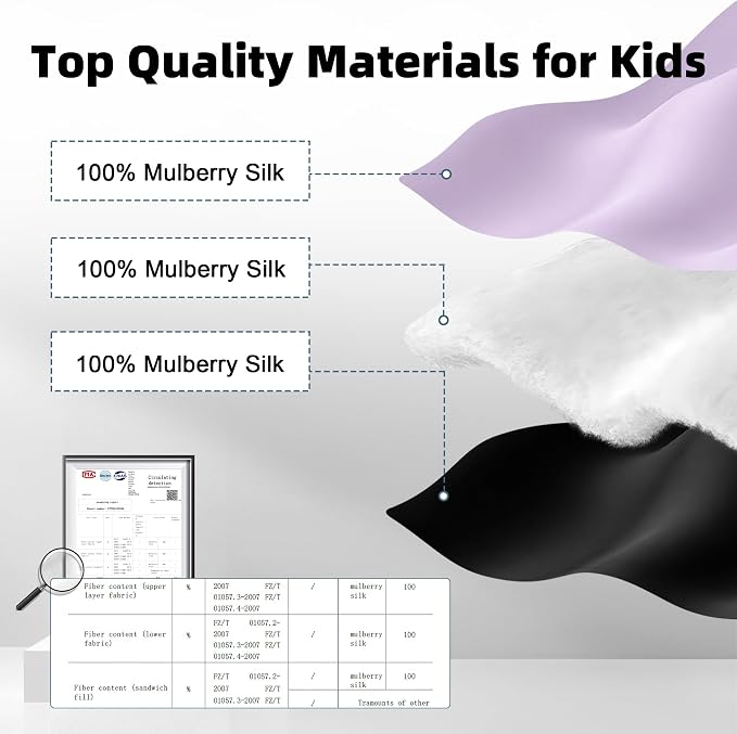 Silk Sleep Eye Mask for Kids, 100% Real Natural Pure Silk Sleeping Masks - Image 2