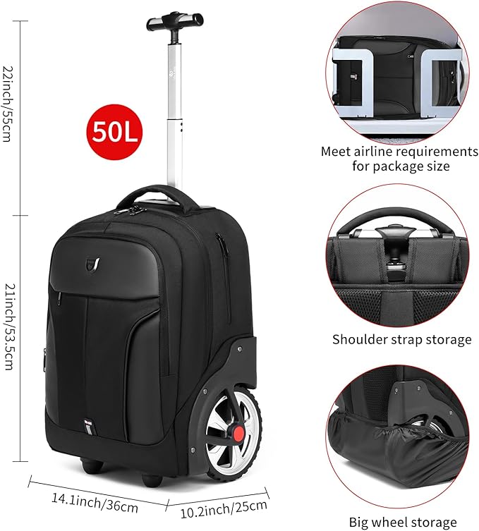 Rolling Backpack, Waterproof Backpack - Image 5