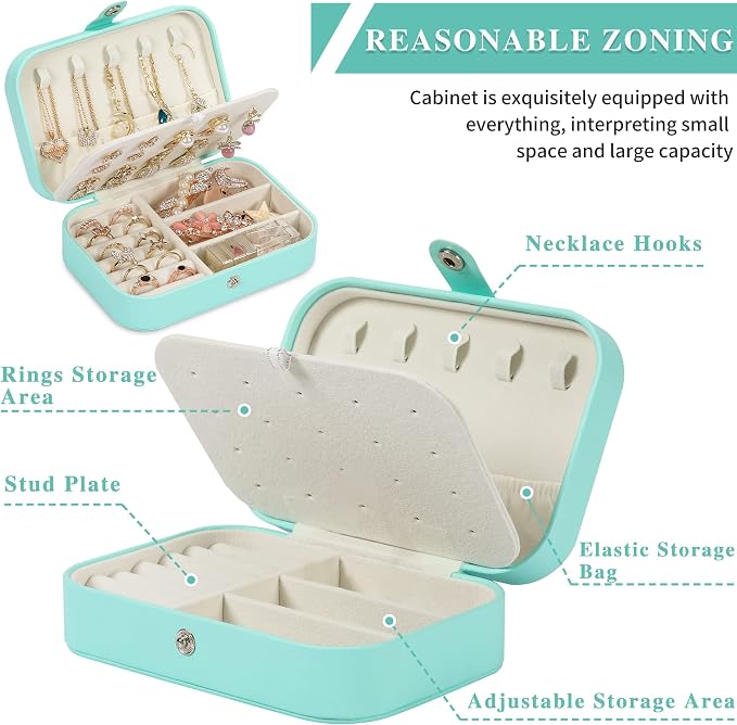Travel Jewelry Box, PU leather Small Jewelry Organizer - Image 3