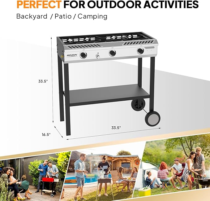 ROVSUN 3 Burner Outdoor Propane Burner - Image 6