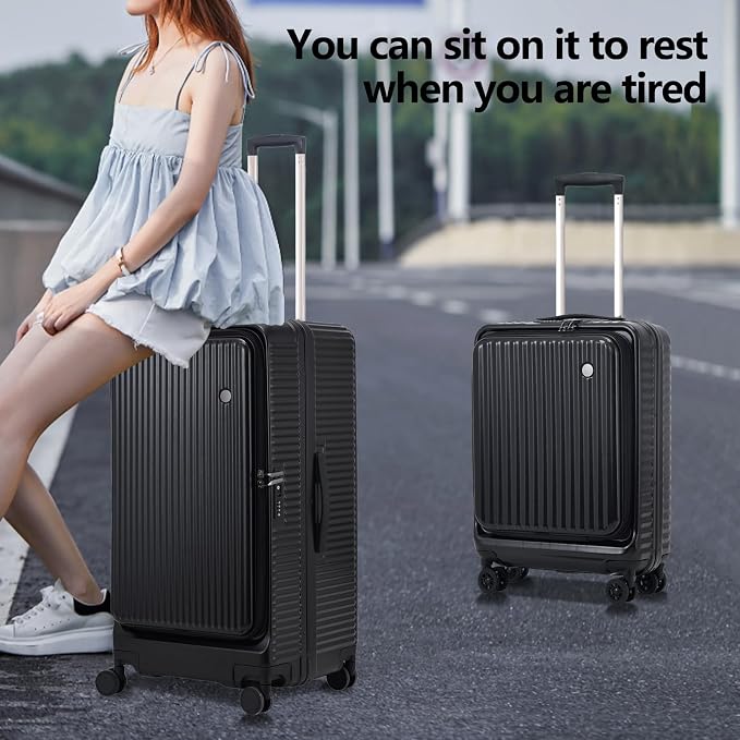 2 pieces 20/29 Aluminum Frame Carry On and Checked Luggage Set - Image 2
