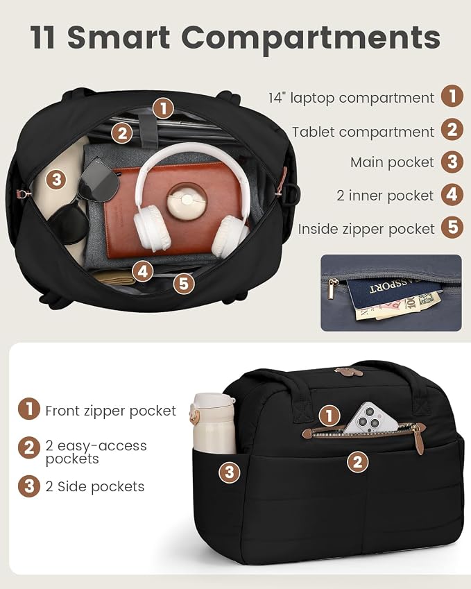 Travel Duffle Bag, Puffer Carry On Duffel Bag - Image 4