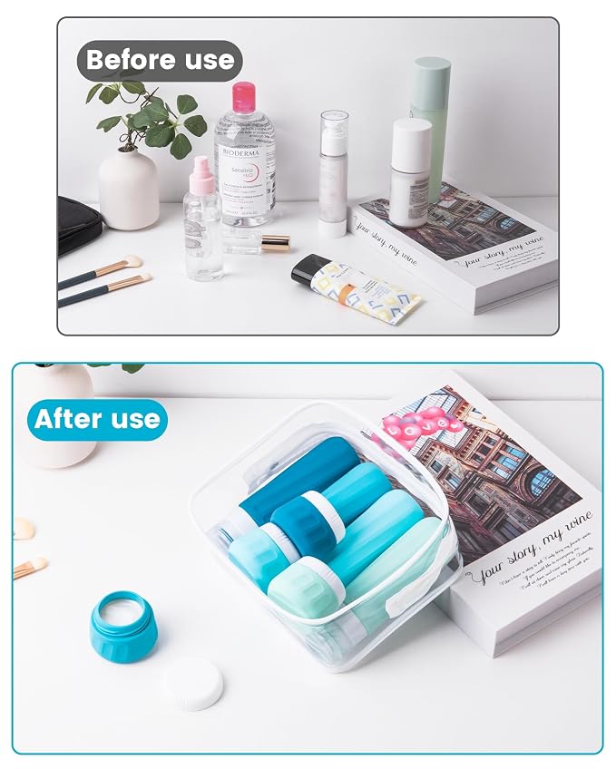 Travel Bottles for Toiletries, 10 Pack, TSA Approved, 3oz/90ml Silicone - Image 9