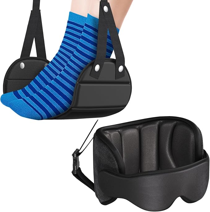 Travel Pillow Airplane Foot Hammock Set, Airplane Pillows by SARISUN