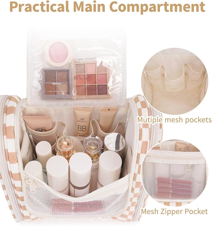 Narwey Checked Hanging Travel Toiletry Bag - Image 3