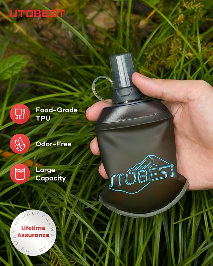 UTOBEST 150ml Soft Flask, 2 Pack Flexible TPU Hydration Water Bottle, - Image 2