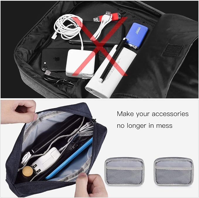 2-Pack Portable Storage Pouch Bag, Universal Electronics Accessories Case Cable - Image 5