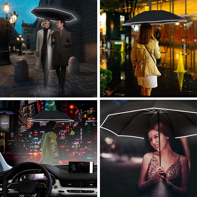 Lejorain Folding Reverse LED Umbrella - Image 6