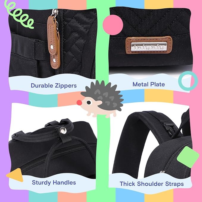 iniuniu Diaper Bag Backpack, 4 in 1 kit Large Unisex Baby Bags - Image 6