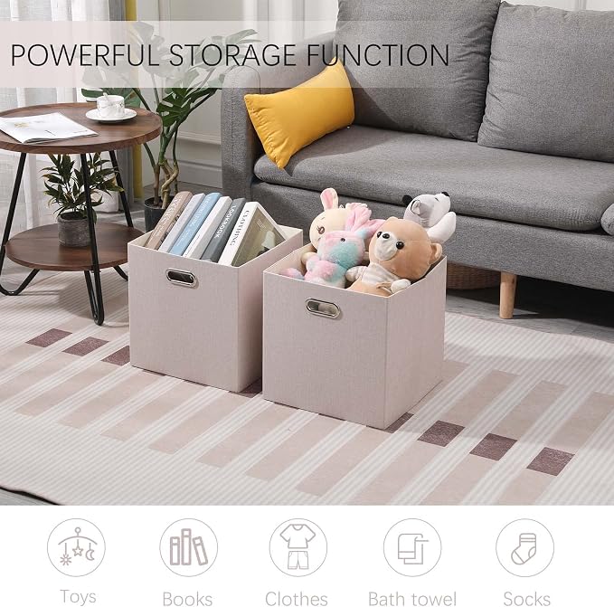Cube Storage Bins 13×13 Linen Foldable Box - Image 5