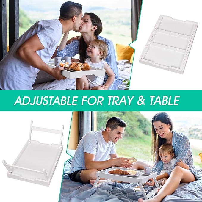 Artmeer Bed Tray Table with Folding Legs, Bamboo Breakfast in Bed - Image 5