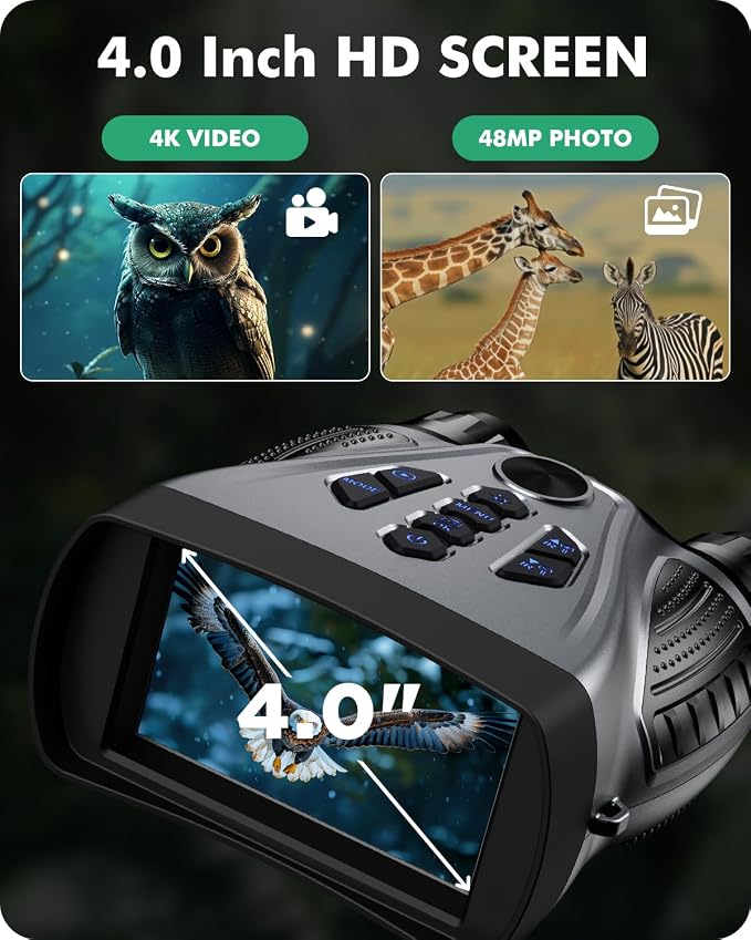 Night Vision Goggles, 4K Night Vision Binoculars, 4.0" HD Screen Binoculars - Image 4
