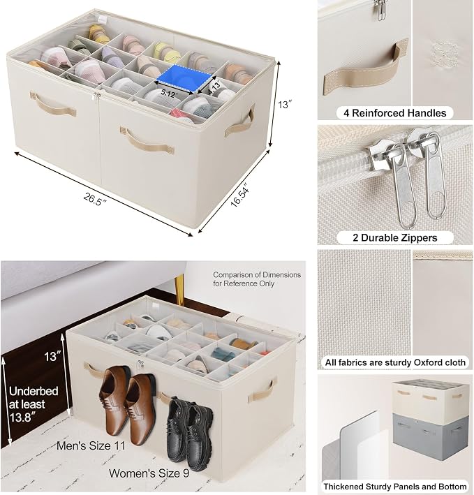 Shoe Organizer for Closet, Foldable Shoe Box - Image 2