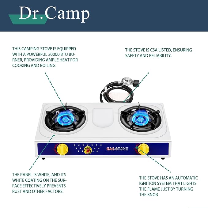 2 Burner Camping Stove with white color - Image 5