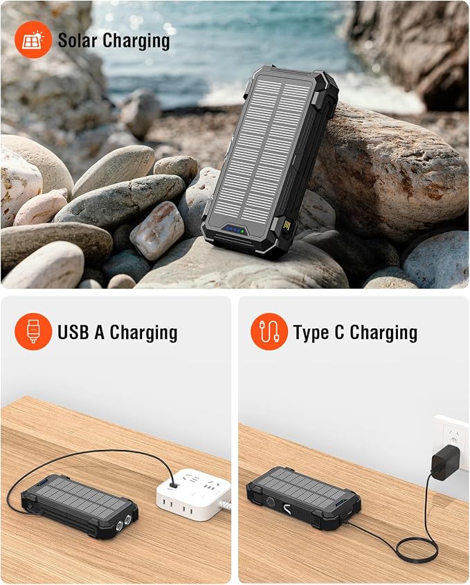 Solar Charger Power Bank, 42800mAh Wireless Portable Charger - Image 5