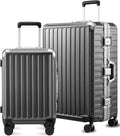 LUGGEX Luggage Sets with Spinner Wheels, 2 Piece Aluminum Frame Zipperless by LuggeXLUGGAGE