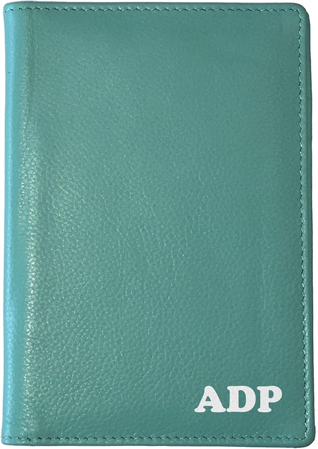 Personalized Monogrammed Turquoise Leather RFID Passport Wallet by 123CheapChecks