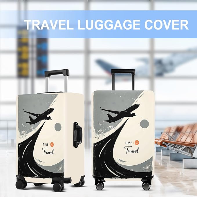 Suitcase Cover with Time to Travel Design, Luggage Protector, Fit - Image 6