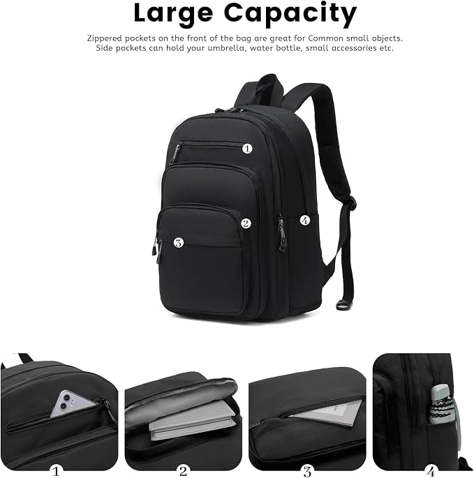 Lanola Basic Multi-Pocket Multipurpose Backpack Classical Water Resistant - Image 4