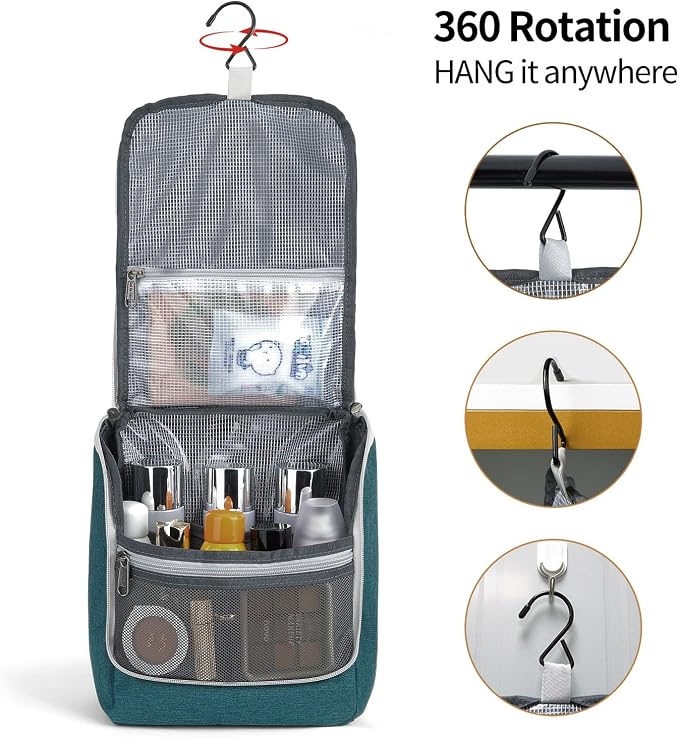 Della Gao Hanging Toiletry Bag for Women, Travel Toiletry Bags Makeup Organizer - Image 5