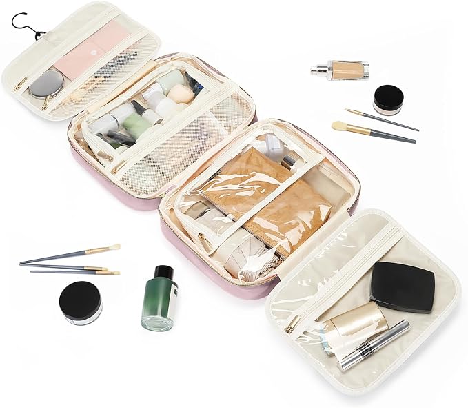 Travel Toiletry Makeup Bag for Women Hanging Toiletry Bag Cosmetic Organizer - Image 3