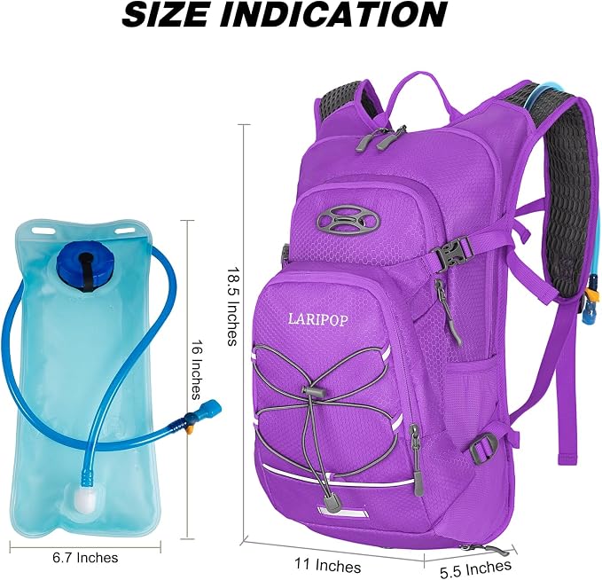 LARIPOP Hydration Backpack, 18L Hiking Backpack - Image 2
